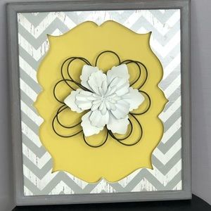 Floral/Chevron Wood & Metal Wall Art.